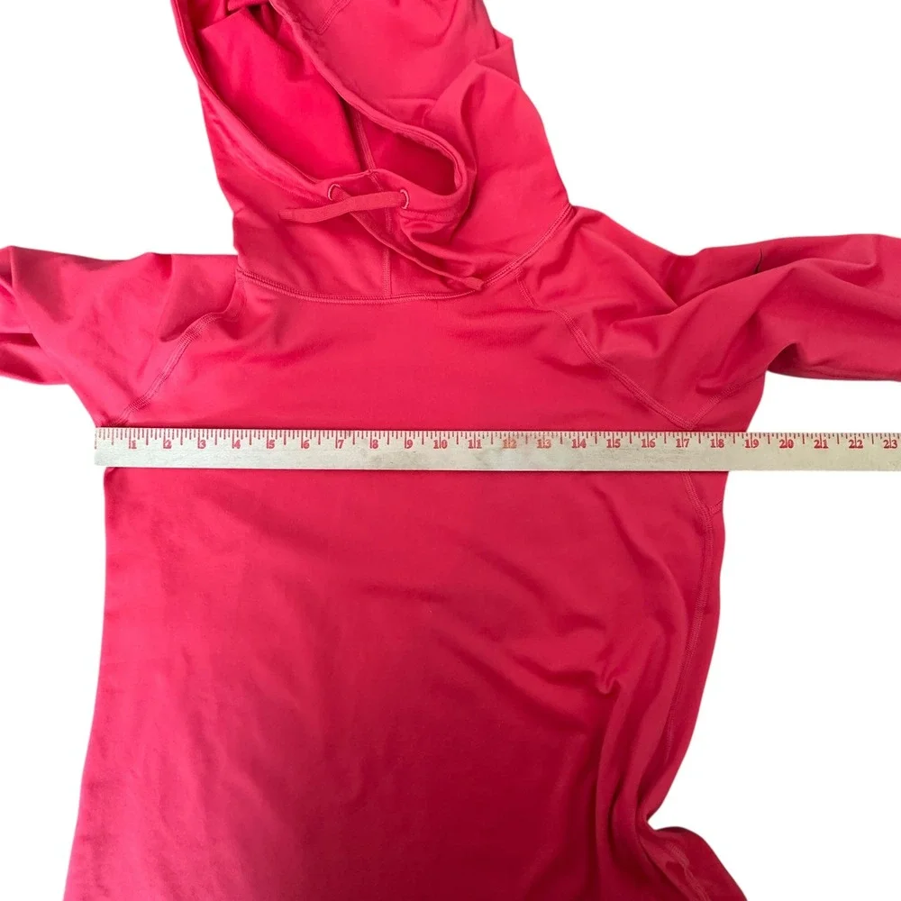 Nike Pro‎ Dri FIT Hoodie Women's Large Red Long Sleeve with Thumbholes Athletic